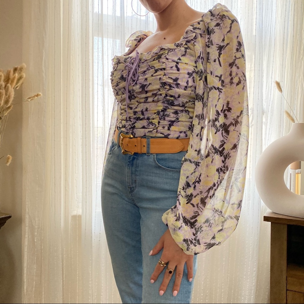 Free People Ruffle  Balloon Sleeve Bodice …
